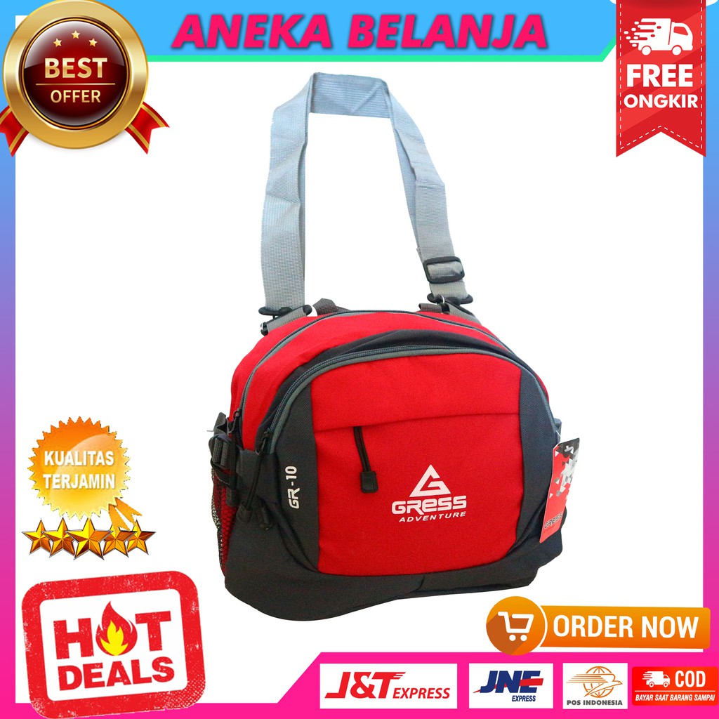 Ready Stock Tas Selempang Khusus Olahraga Terbaru Model Gress GR Merah Tas Keren Multifungsi Stylish