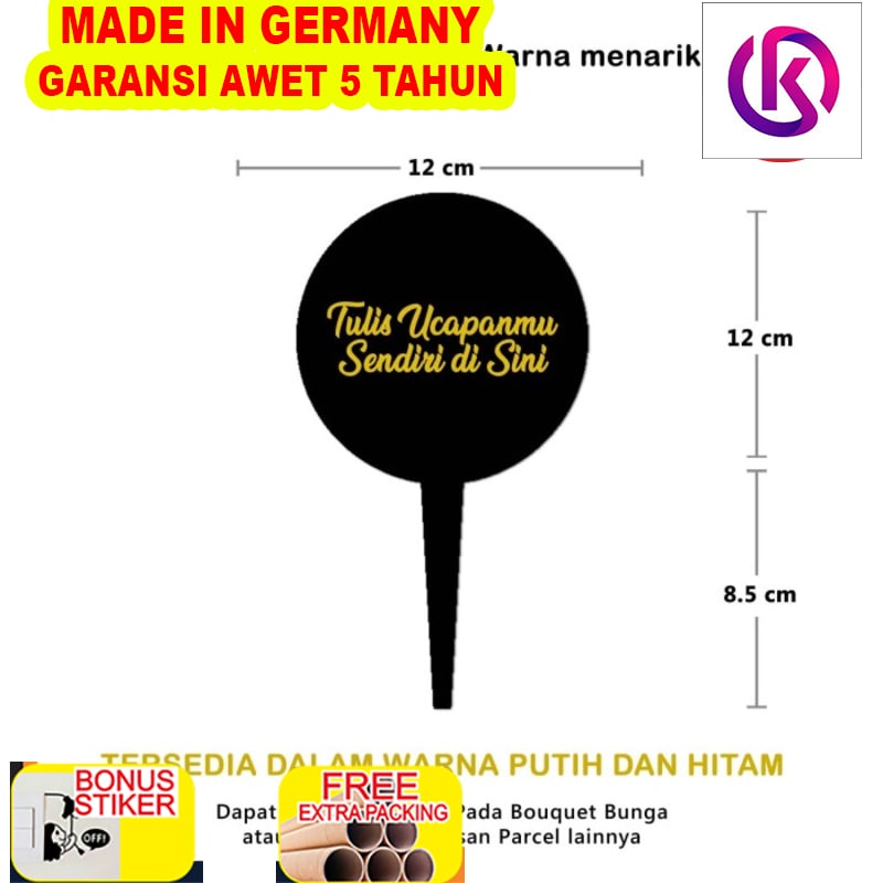 

Terlaris Cake Topper / Topper Kue Akrilik - BULAT POLOS- Hiasan Kue Ulang tahun