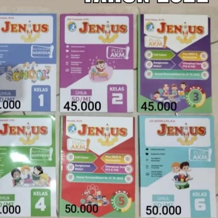 

⸨WeD♟⸩ ⭐️ Buku JENIUS Semester 1 tahun 2022 SD/MI Kelas 1 2 3 4 5 6 //Trend diskon
