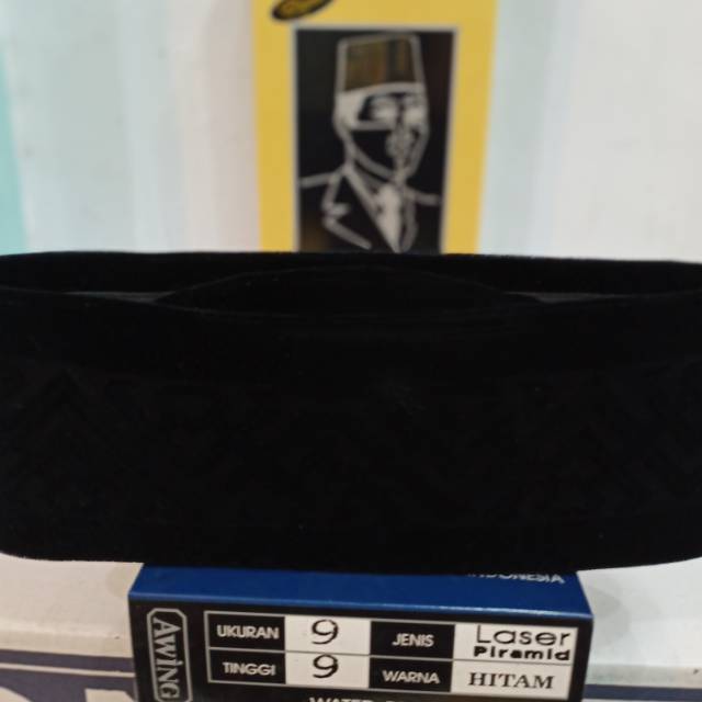 Peci songkok hitam laser awing