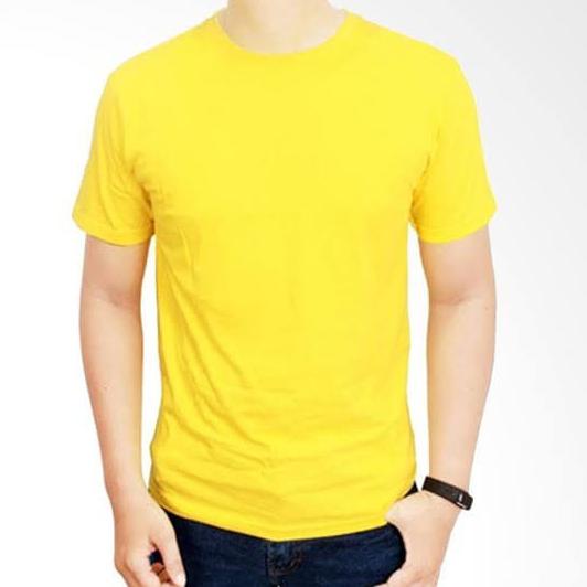 KUNING LEMON KAOS POLOS CUSTOM COMBED 3 DISTRO BAJU PRIA WANITA SABLON PROMO