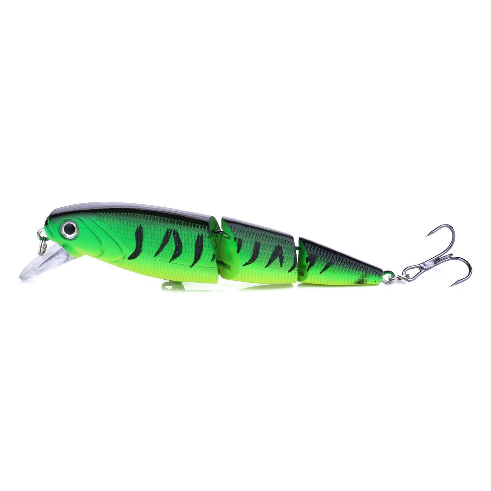 HENGJIA 1Pcs 14G Jointed Minnow Umpan Pancing 3-sections Swimbait Fishing Lure Lifelike Ikan Bait