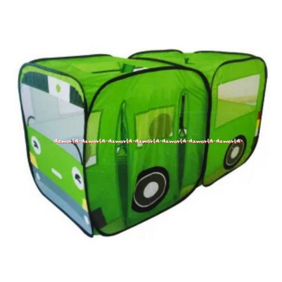 Kiddy Fun Tent Children Train Tenda  Bermain Model Bus Hijau