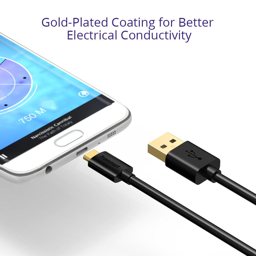 Tronsmart Kabel Fast Charging Micro USB to USB 2.0 - MUPP6 (5 PCS) - Black