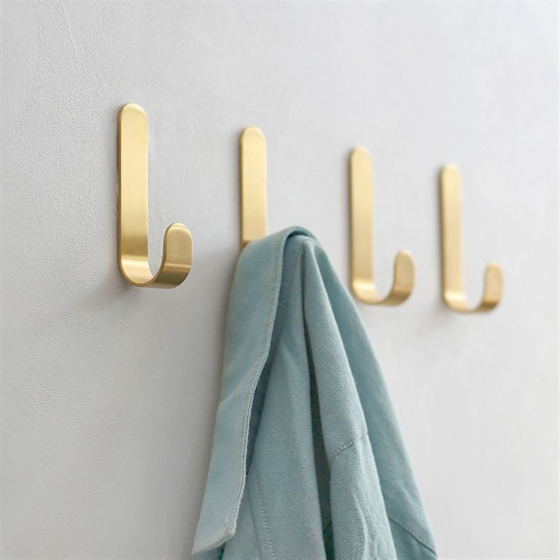 Gro 2 Pcs Adhesive Hooks Heavy Duty Copper Bathroom Hook for Hanging Clothes