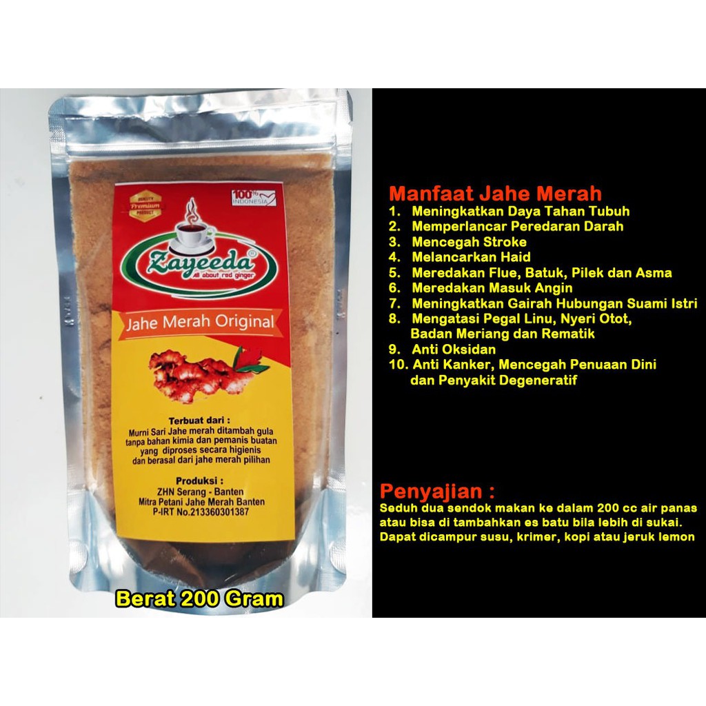 

Jahe merah original 200gr