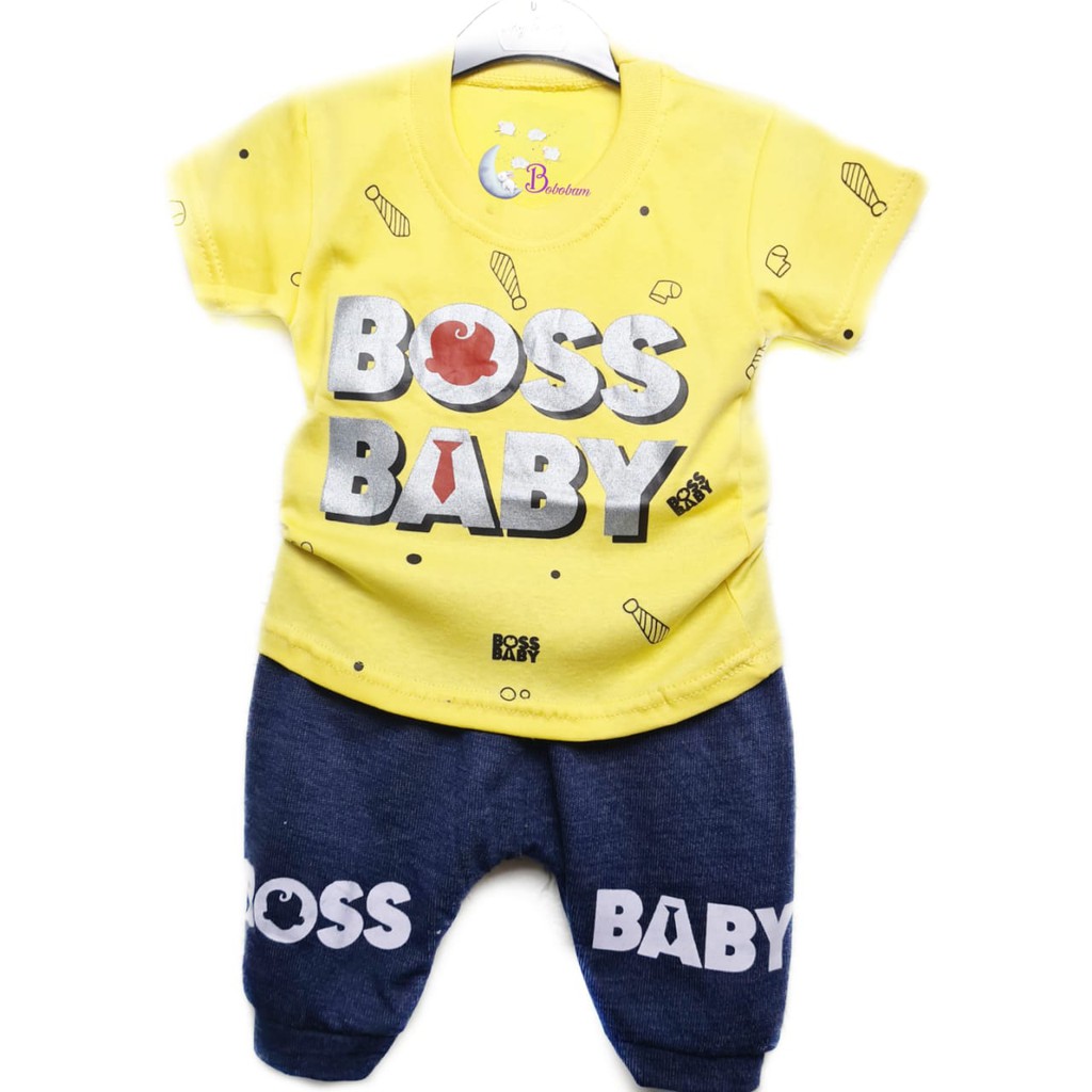 BAJU BAYI  BOBOBAM KAOS B0SS BABY SETELAN ANAK LAKI-LAKI / SETELAN ANAK HARGA GROSIR