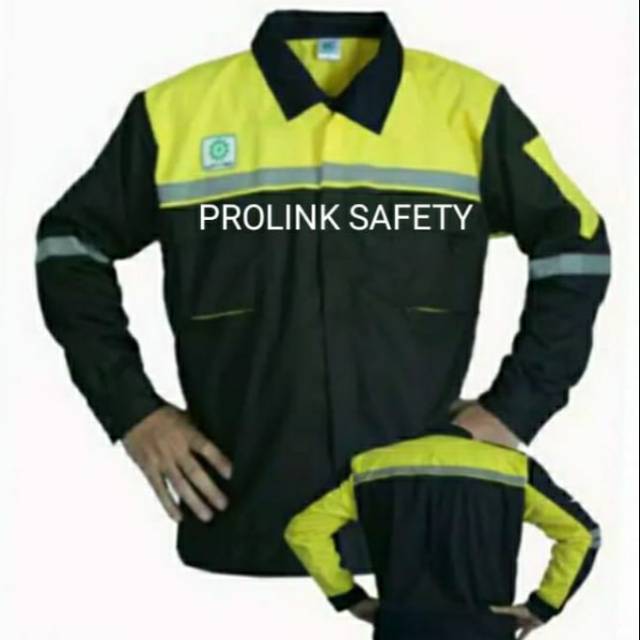 SERAGAM PROYEK BAJU SAFETY DONGKER KOMBINASI STABILO RESLETING KAIN DRILL