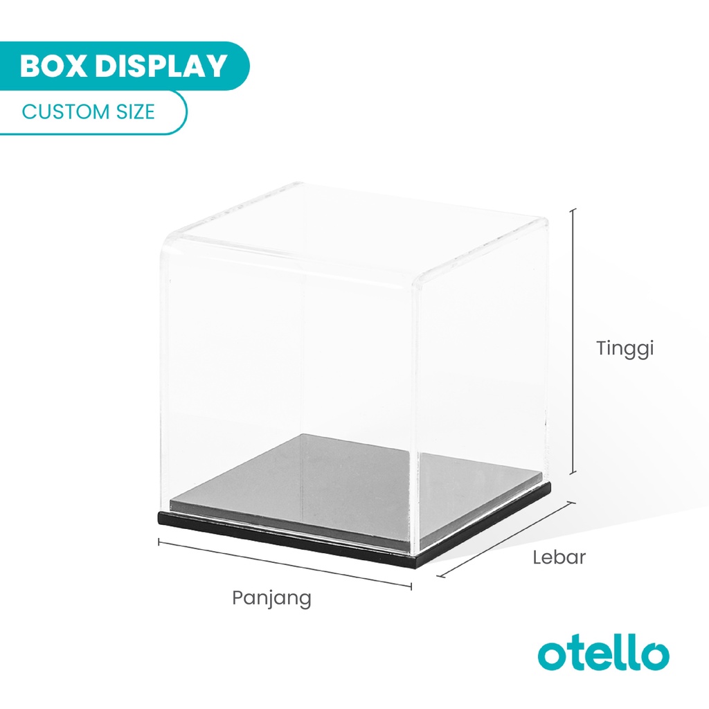 Otello Custom Size Box Display Akrilik Showcase Acrylic Kotak Kubus Persegi Kustom Request Ukuran Tempat Pajangan Organizer Action Figure Toy Diecast Aklirik Minimalist