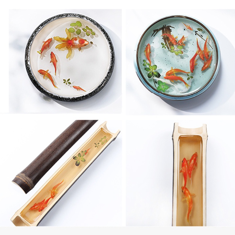 SIY  10Pc 3D Real Goldfish Clear Film Sticker For Resin DIY Painting Jewelry Making