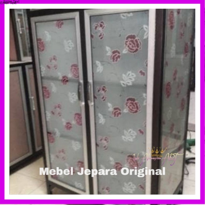 Almari Pendek - Lemari Pakaian Kaca Bahan Aluminium Murah
