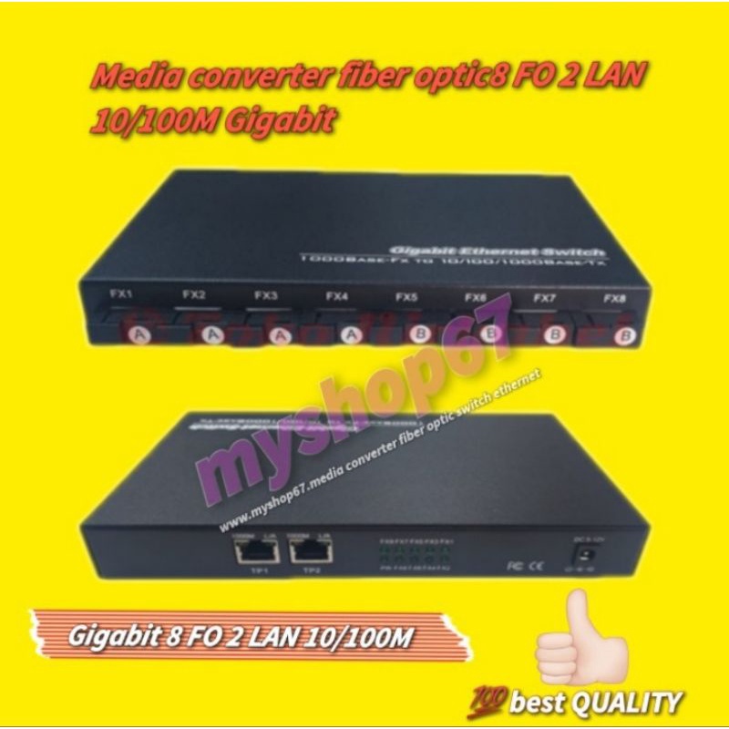 ethernet fiber switch 8 SC 2 port Gigabit 10/100M 8 FO 2 LAN gigabit