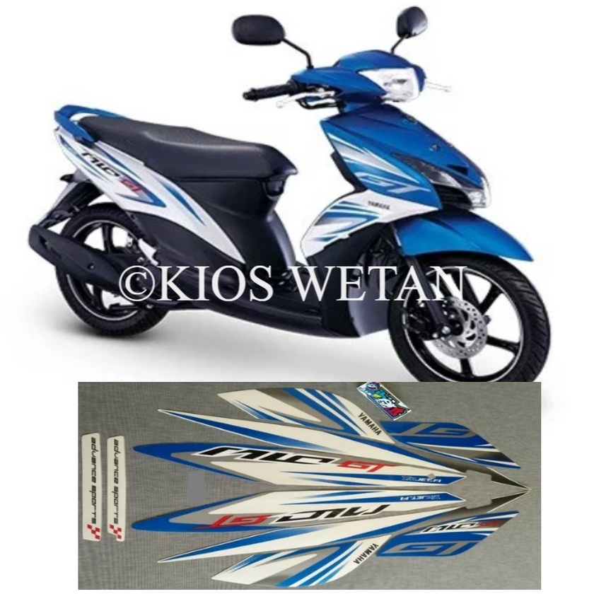 STRIPING MIO GT BIRU TAHUN 2014 STIKER LIS STANDAR ORI YAMAHA STIKER POLET