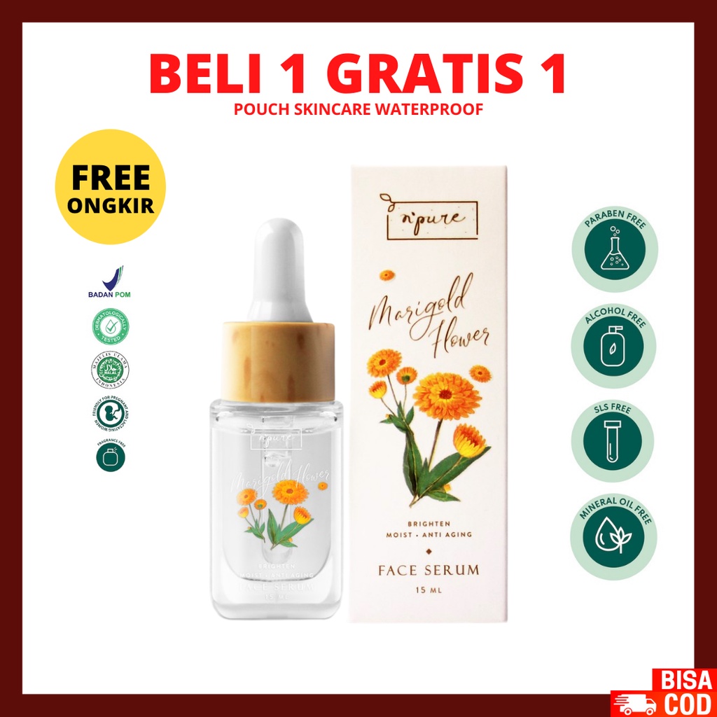 [ FREE GIFT ] Npure Face Serum Marigold Series - Anti Aging Face Serum 15ml