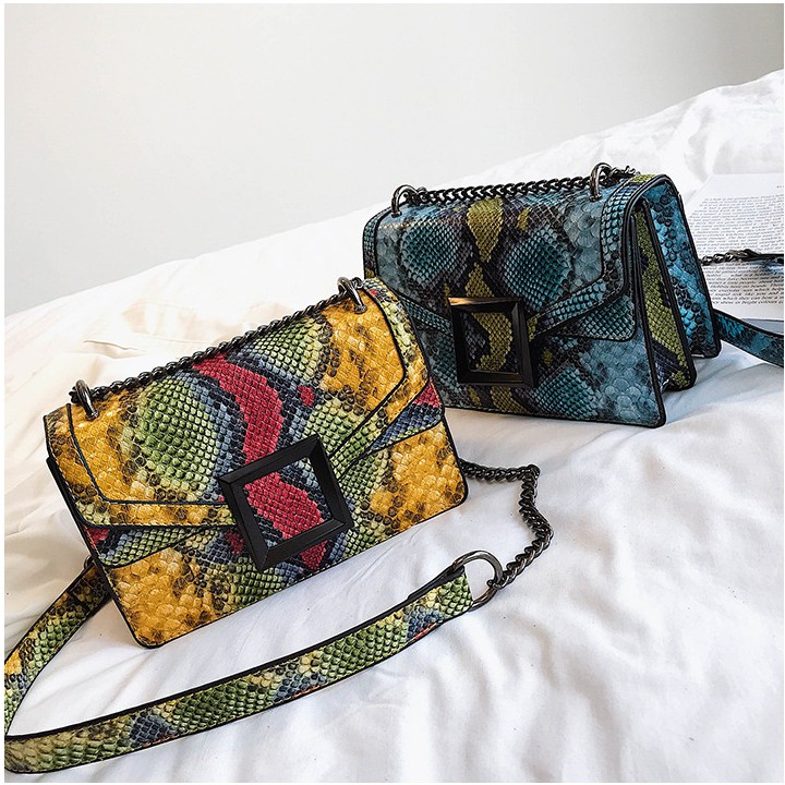 B7422 Tas Selempang Wanita Import - Tas Tali Rantai Croco