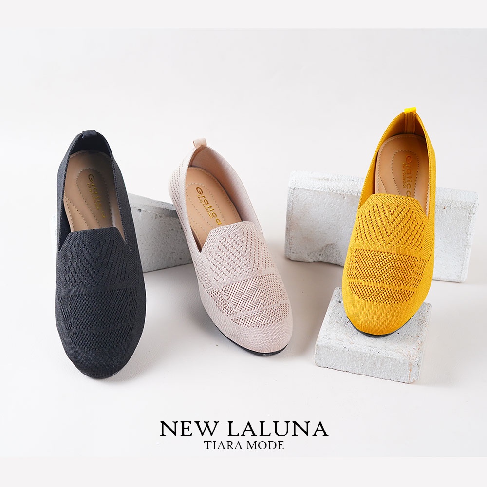 Sepatu Wanita Terbaru 2023/New LALUNA/Sepatu Kekinian/Sepatu Flat Slip-On/Sepatu Balet/Sepatu Flat &amp; Ballerina/Gratica Original/Rajut Import