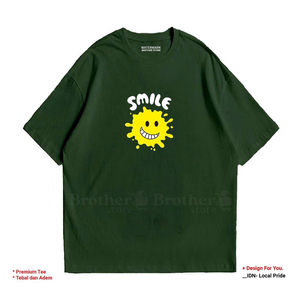 BROTHERSTORE - Kaos Distro Pria - Catoon 24s Tebal - Smile splahs Premium