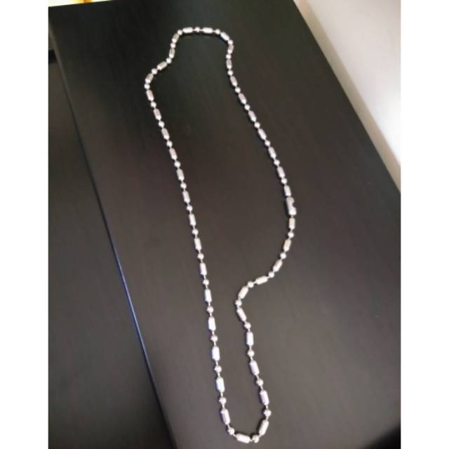 KALUNG BAJA MOTIF BERAS | KALUNG PRIA | KALUNG BAJA PUTIH ASLI | KALUNG BAJA 2 MM | KALUNG METAL | K