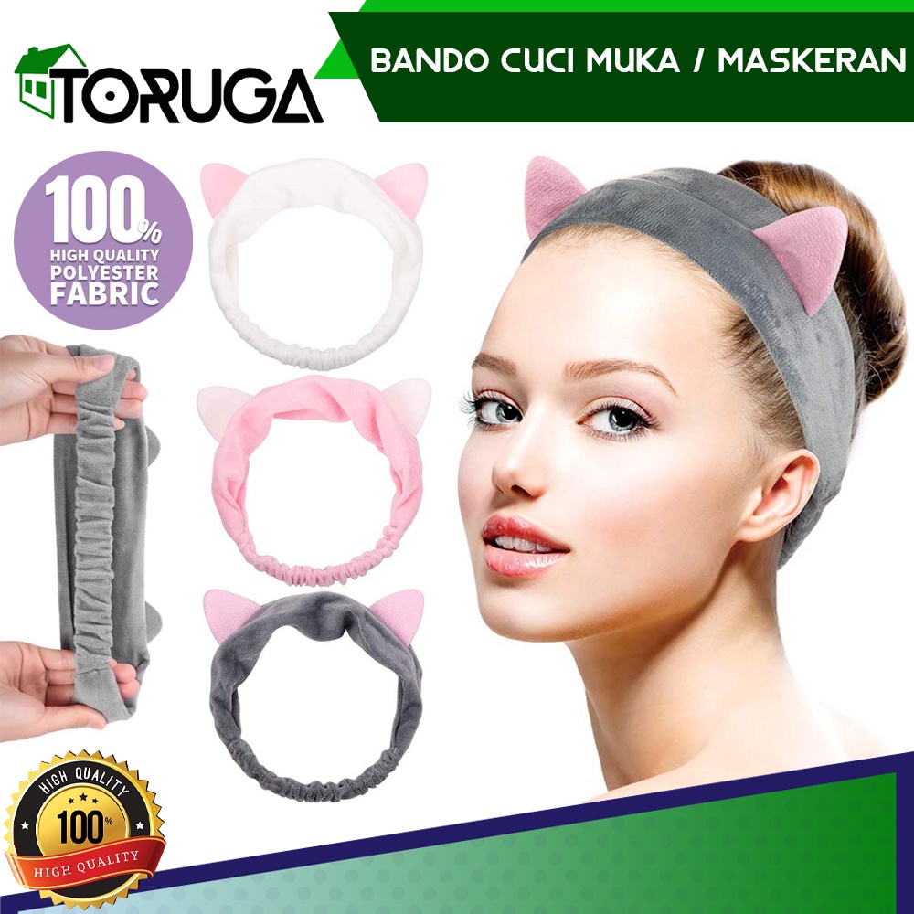 KOREAN HAIR BAND KUCING BANDO CUCI MUKA MANDI MAKEUP MAKE UP MASKER