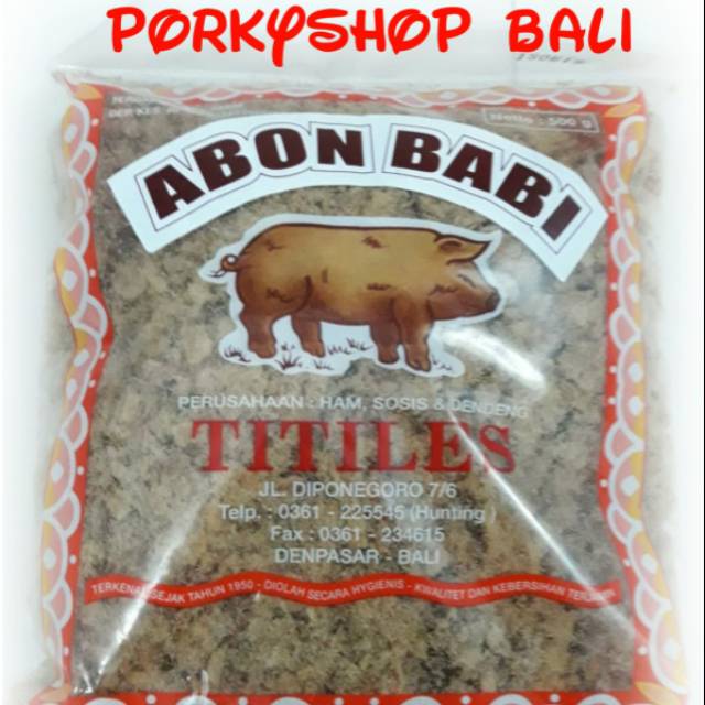 

Abon Titiles 500gr ( Babi, Sapi, Ayam, Ikan, Udang )