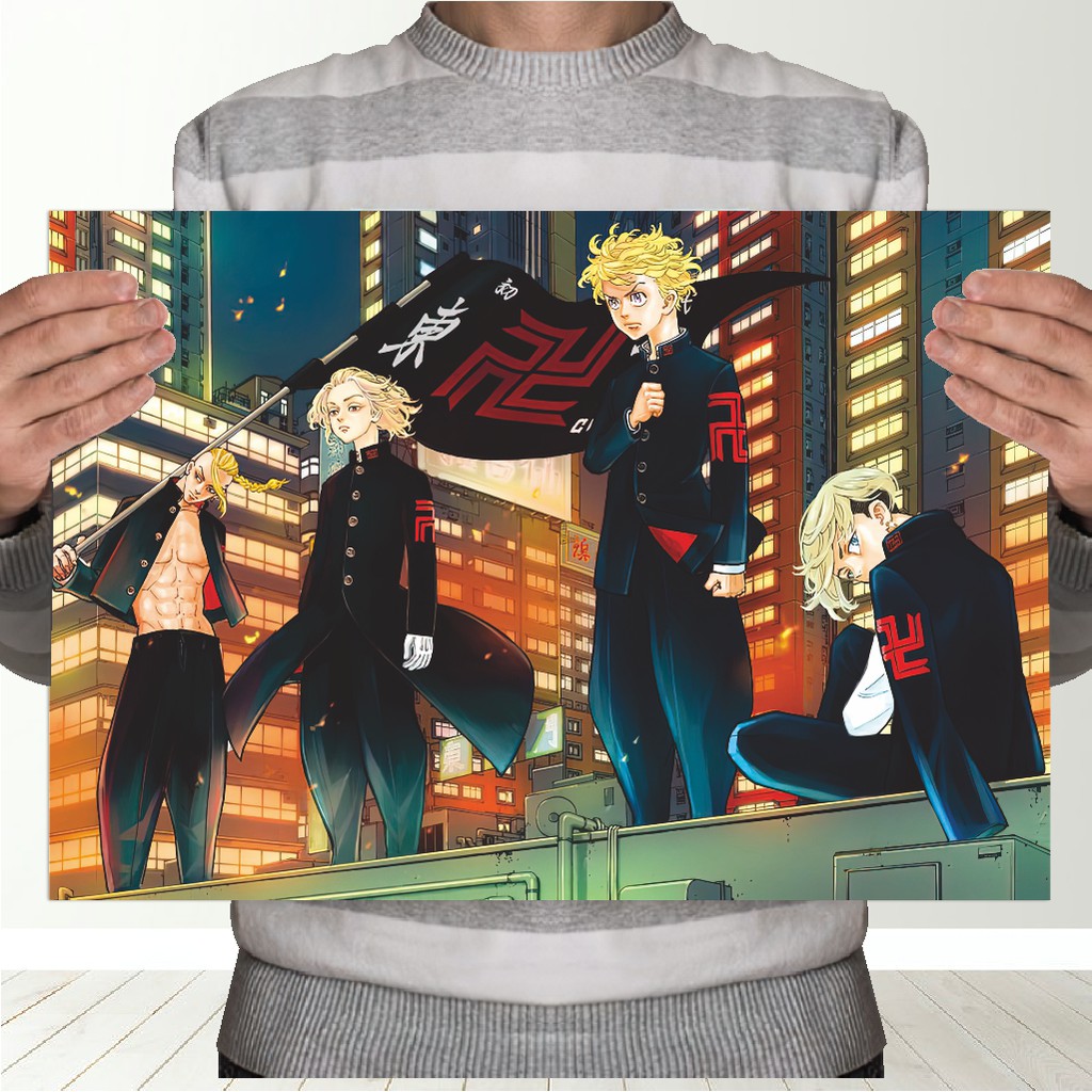 Poster Tokyo Revengers Anime - Size A3+ Takemichi Mikey Draken Baji Kazutora-3 Revengers