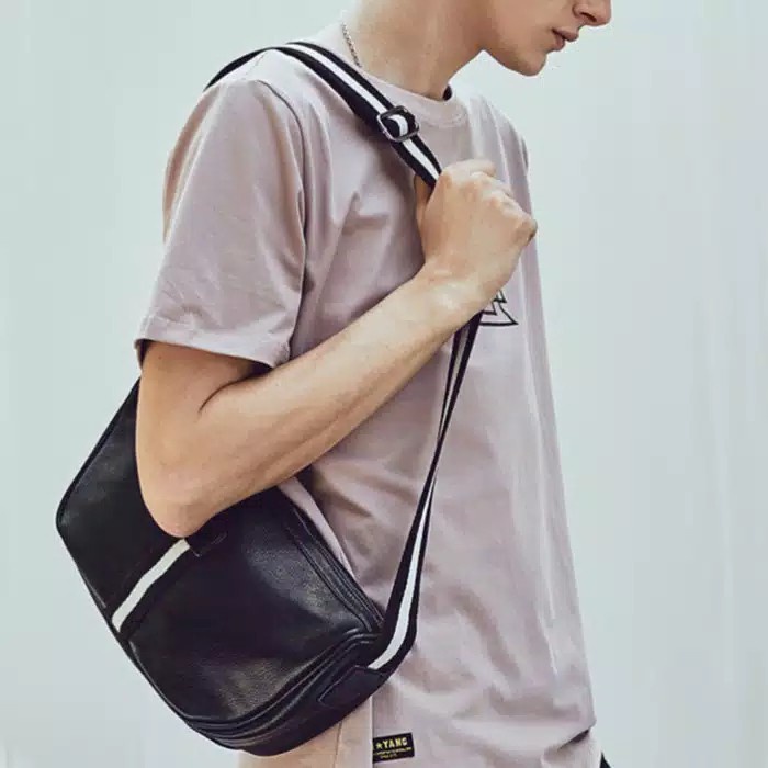 hand bag sling bag kulit model bally gucci tas slempang casual pria
