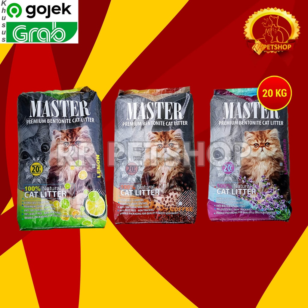 [GOSEND] Pasir Kucing Wangi Gumpal Master 20 Kg Cat sand Litter Master 20Kg