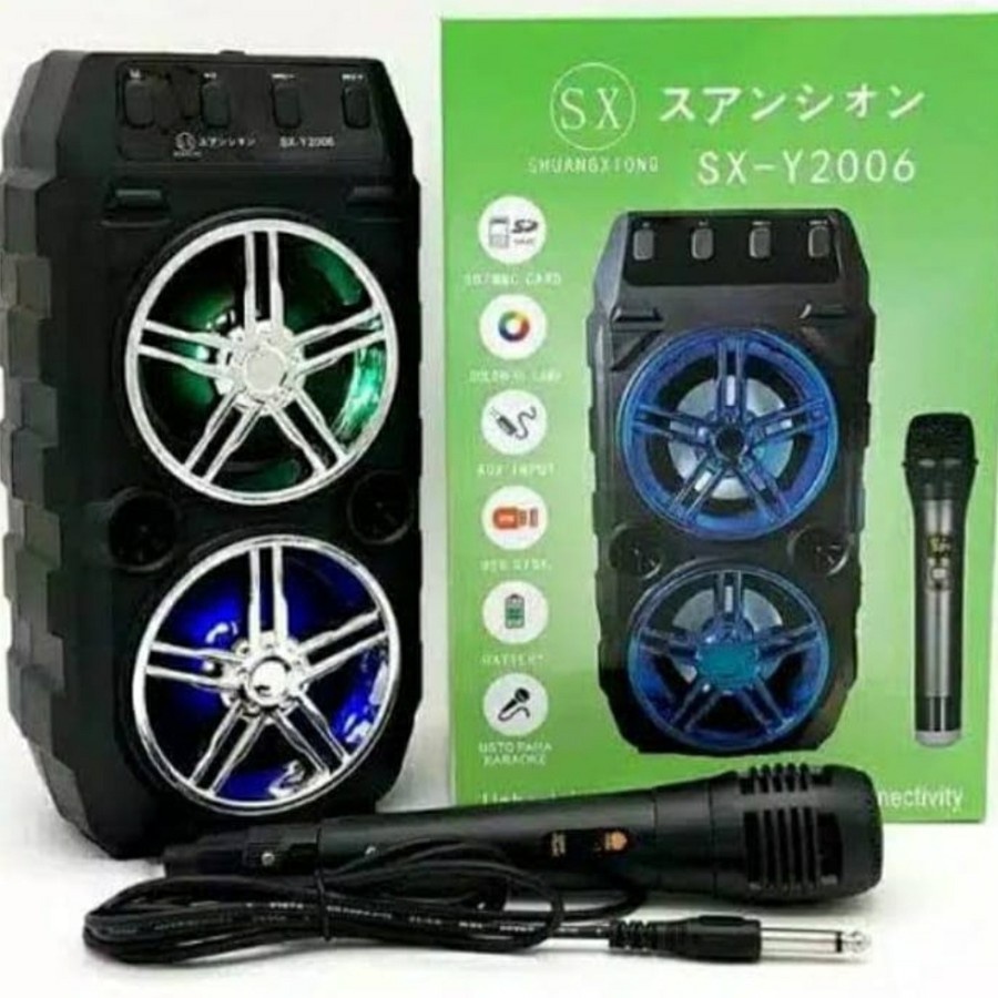 Speaker Bluetooth Karaoke Salon Mic Wireless SX - Y2006
