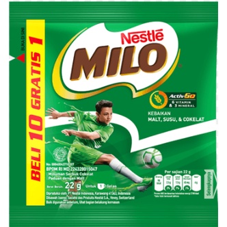 

milo sachet 1 renceng 10x22g saset activ go