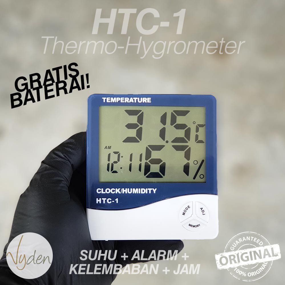 HTC1 HTC-1 Thermometer Hygrometer Digital Termometer Pengukur Suhu Kelembaban MURAH