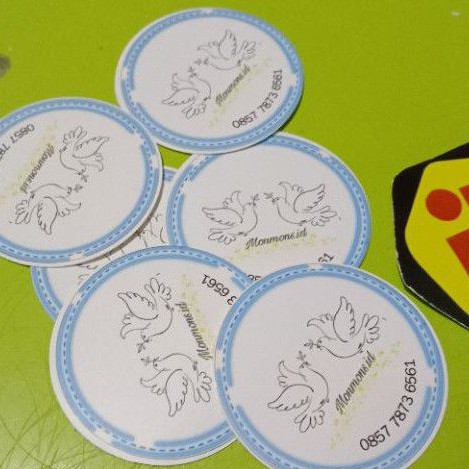 

( COD ) Label Sticker Bulat Lingkaran Vinyl Produk Jualan Awet Anti Air Panas
