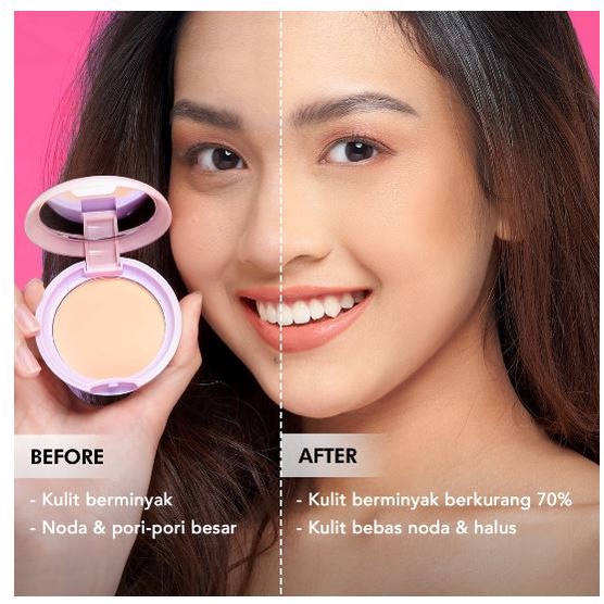 DAZZLE ME Muse Pressed Foundation | Blurring Matte Compact Powder Oil-control Bedak Padat/ORI 100%