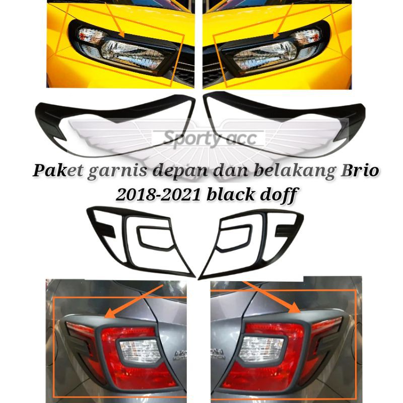 Garnis depan dan belakang all-new brio 2019 - 2023 black doff