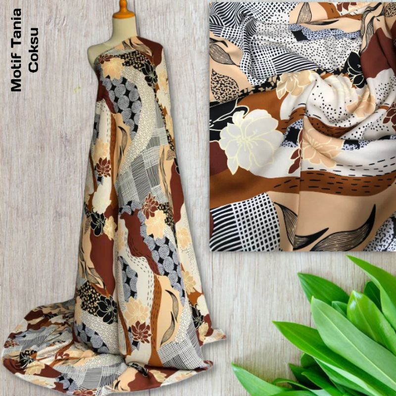Kain Motif PradaCrepe Tania harga per setengah meter