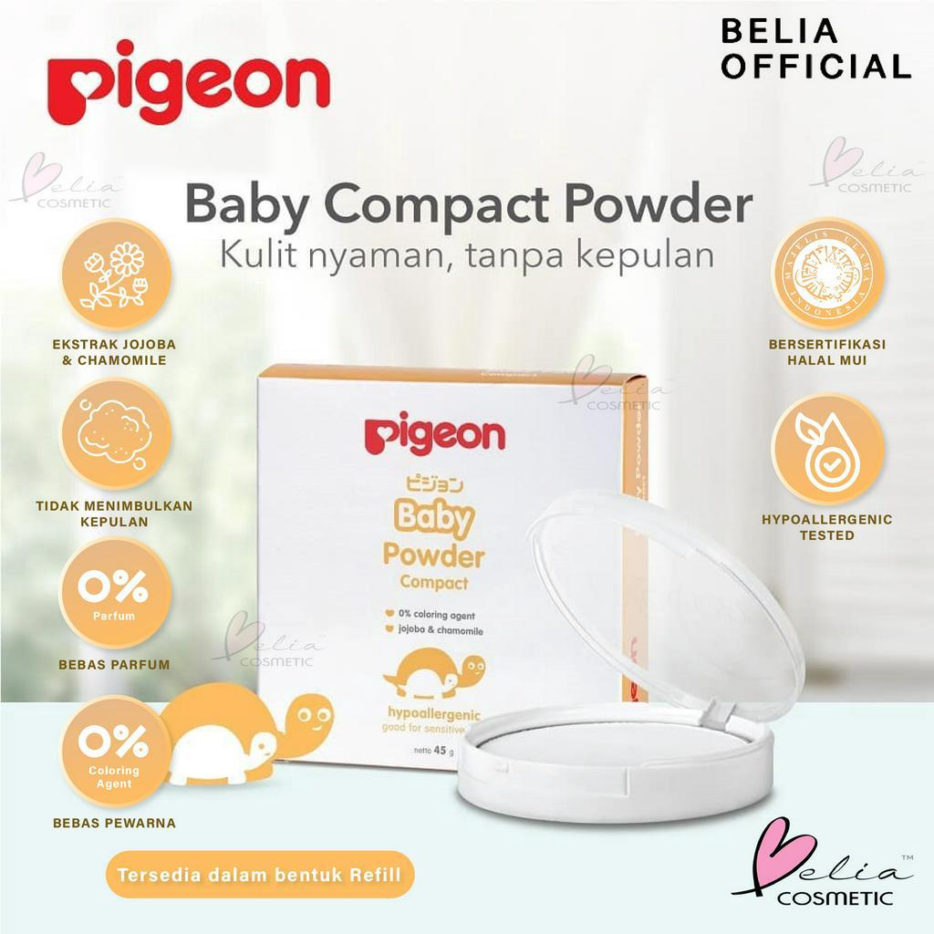 ❤ BELIA ❤ PIGEON Baby Powder Compact Hypoallergenic | Two Way Cake | Bayi (✔️BPOM)