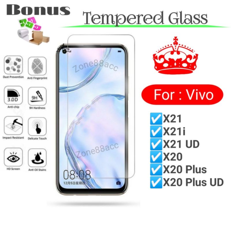 Antigores Tempered Glass Screen Guard protector Vivo X21 X21i X20 X20plus i Plus UD TG Bening Antiblue Spy Blue light Full Garskin Lensa Lens Pelindung Layar 9D