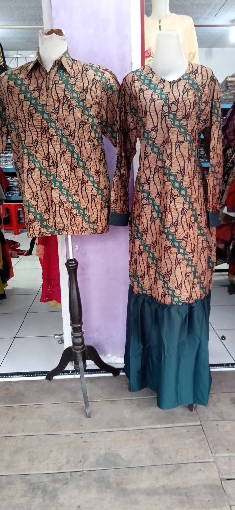 Couple Batik Gamis Meisya Style Rampel Gamis Hem