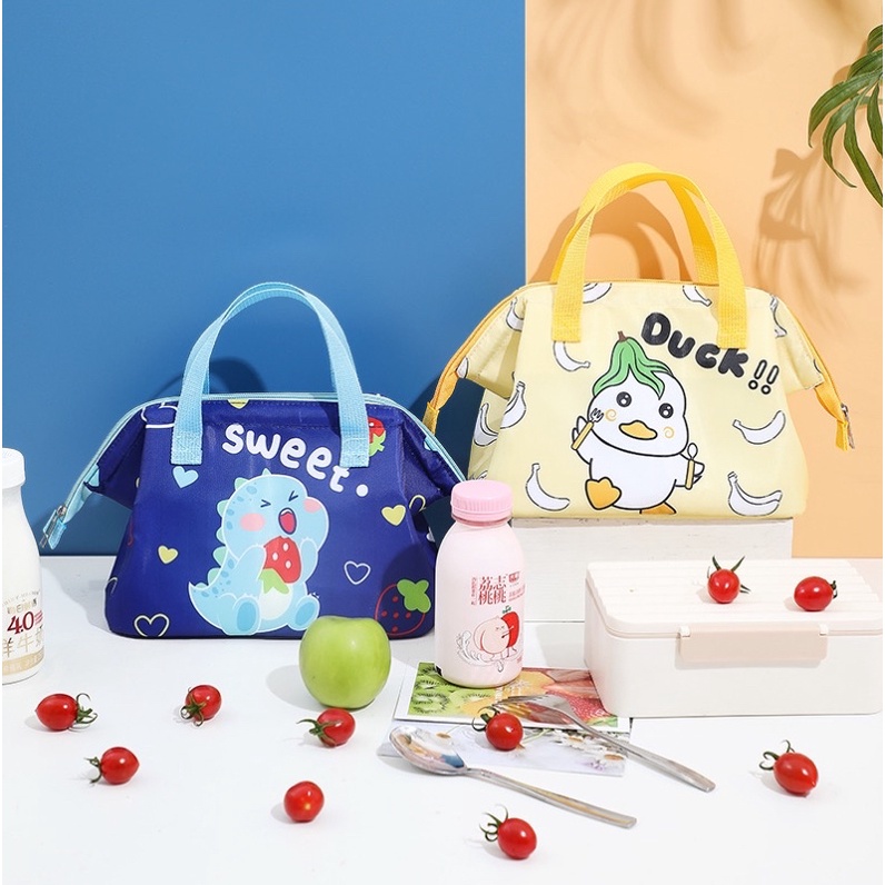 coller bag tas Kotak makan siang aluminium foil kotak makan siang tas kotak makan siang tas murid lu