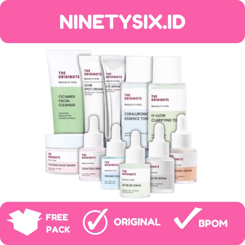 THE ORIGINOTE Serum Wajah, Moisturizer, Acne B5 | Bright B3 | Astachiol | Ceratides | Peeling Solution