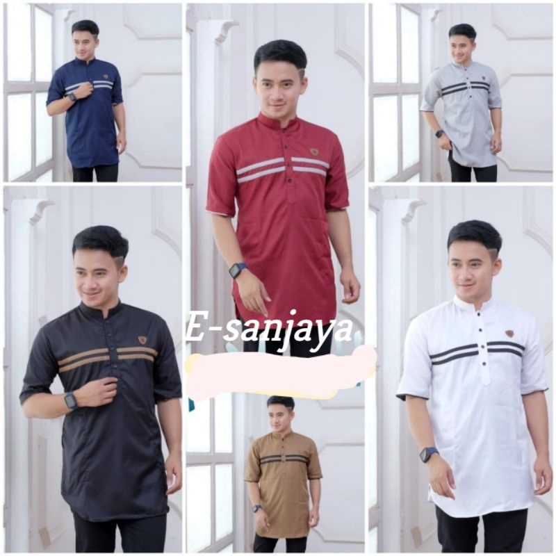 (XR) KOKO kurta pria dewasa bahan import terbaru lengan pendek koko muslim masakini termurah dewasa baju kerja fashion muslim pria Kemeja santai atasan pria terbaru