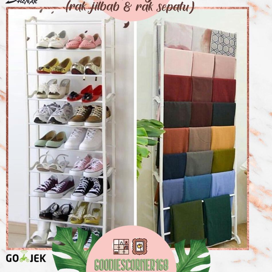 S7 Rak 2 In 1 Rak Sepatu Rak Jilbab Rak Serbaguna Rak Portable Amazing Shoe Rack Shenar Shopee Indonesia