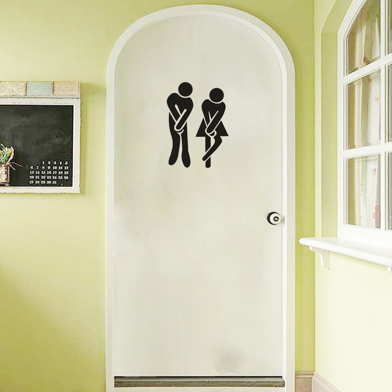 [Checkout Rp1000] RELIZA WALL STICKER TOILET GIRL AND BOY STIKER DINDING