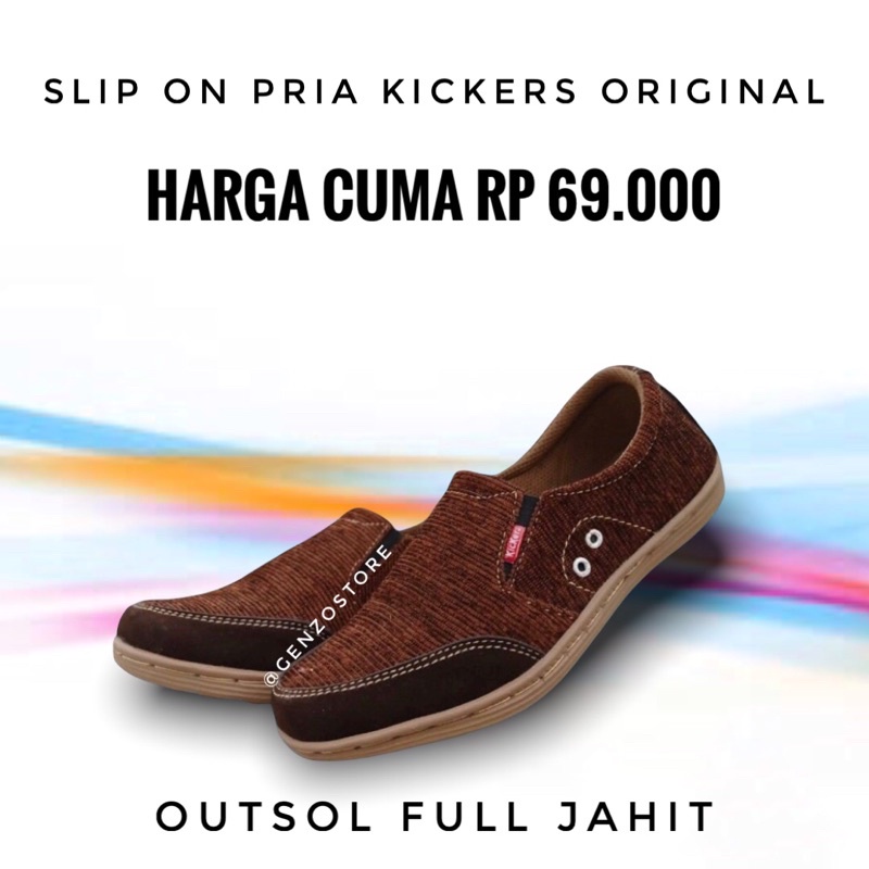 SEPATU SLIP ON PRIA | LIERY ORIGINAL OUTSOL FULL JAHIT