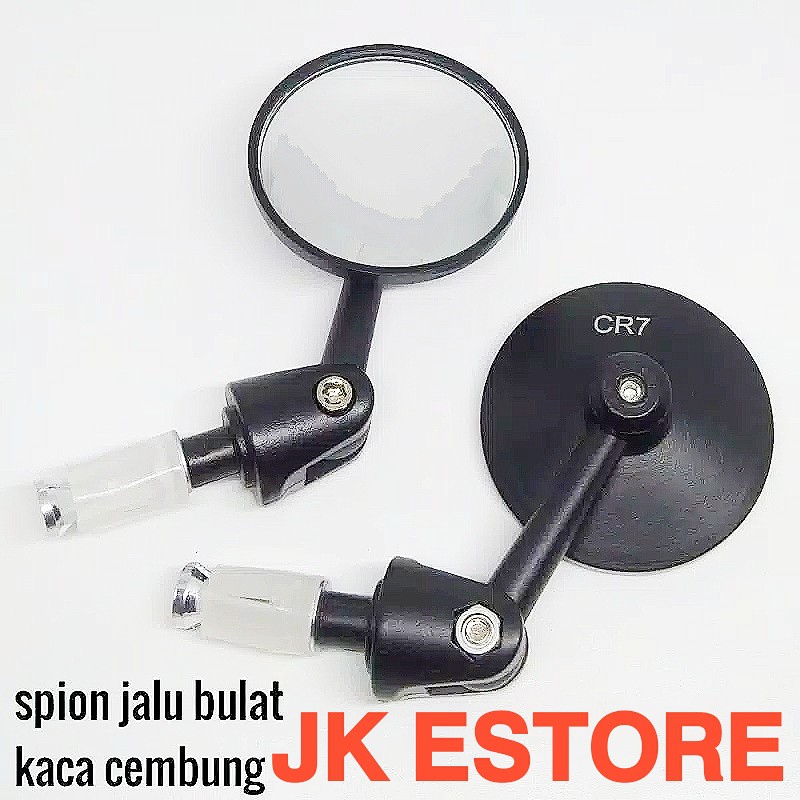 Spion jalu bulat polos hitam bisa untuk semua motor-1