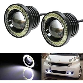 Isi 2 Lampu Foglamp Mobil Cob Bemper Angel Eyes 89Mm Foglight Fog Lamp