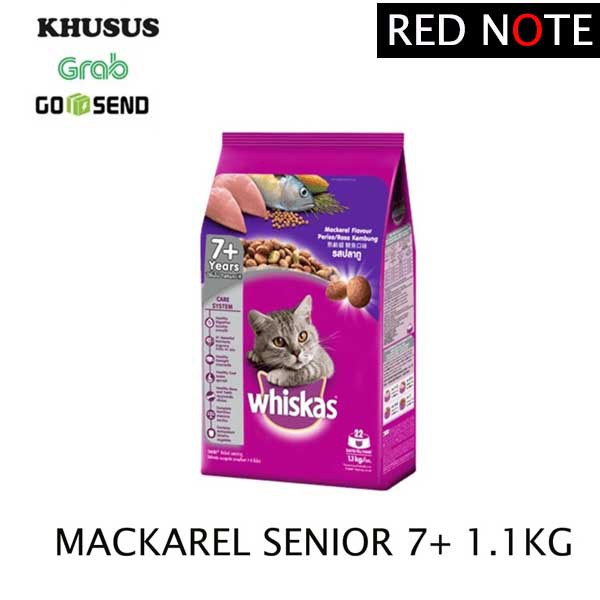 Whiskas Mackarel Senior 7+ 1.1kg (Grab/Gosend)