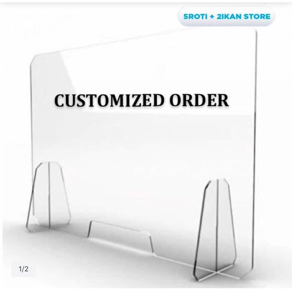 

SEKAT / PARTISI / PEMBATAS AKRILIK / ACRYLIC DEVIDER 3mm- LEBAR 80 x TINGGI 70 CM