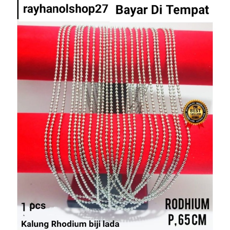 Perhiasan pria wanita Kalung Rhodium biji lada Besar 1pcs SILVER anti karat