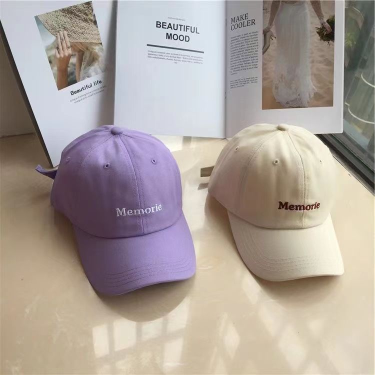 Topi baseball topi wanita fashion Motif memorie Bordir Gaya vintage topi korea