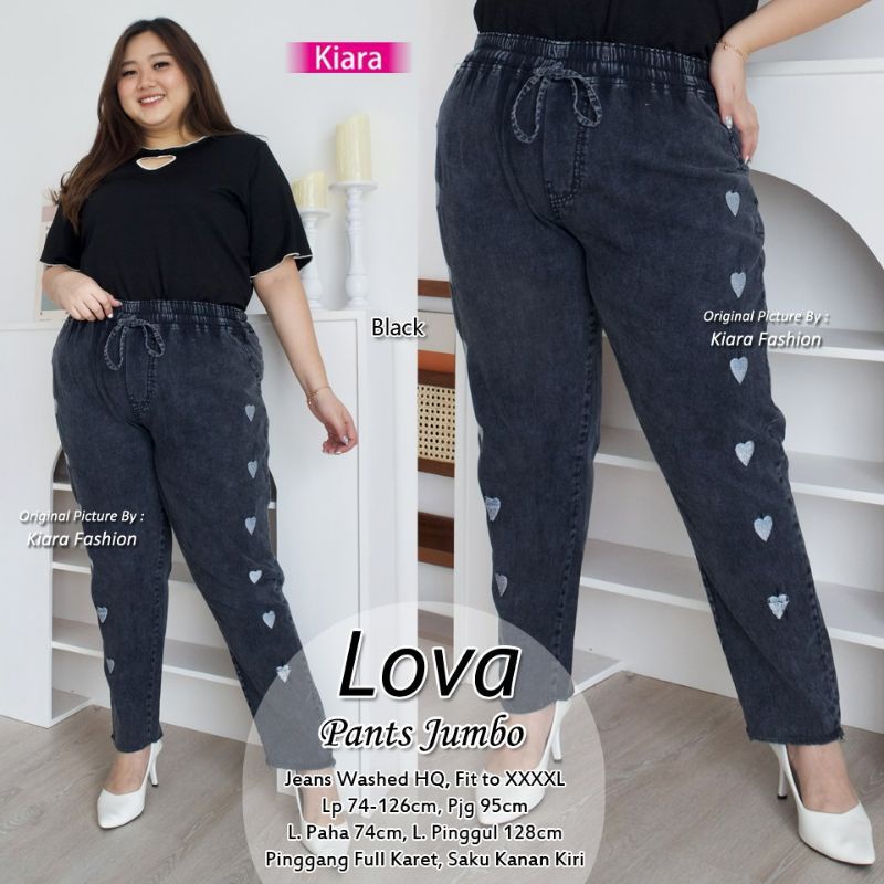 Lovi Pants Celana Jeans Aksen Bordil